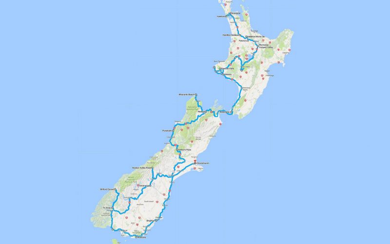 new zealand 2017 route