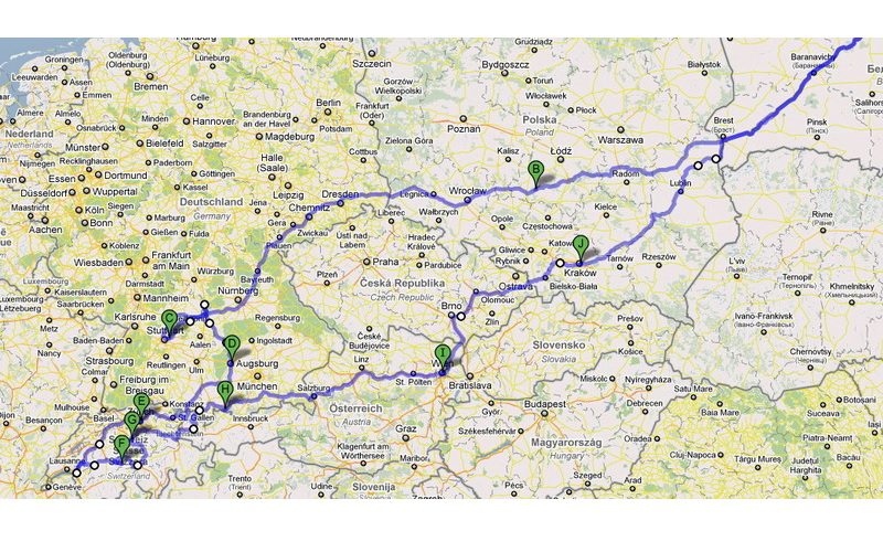 switzerland 2010 route