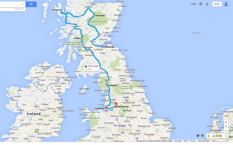 scotland england 2014 route